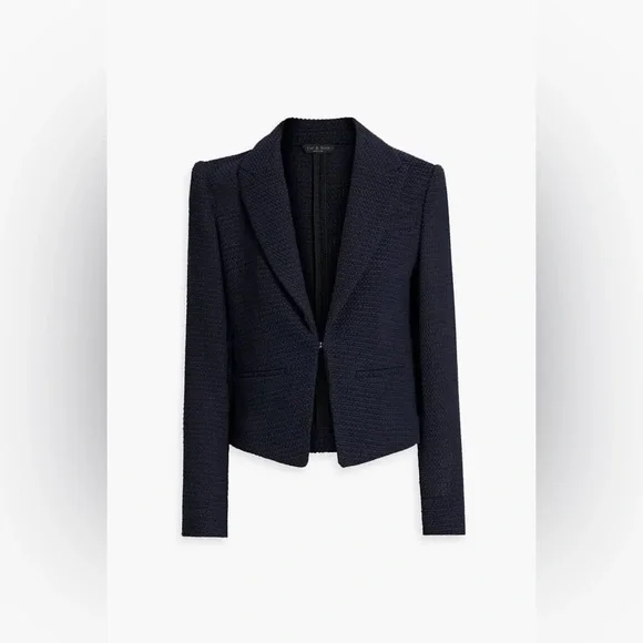 Rag & Bone Elle Tweed Blazer in Navy Size 6 - Picture 2 of 6